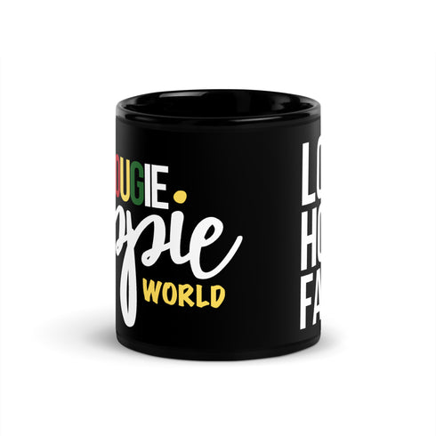 Love Hope Faith Black Glossy Mug