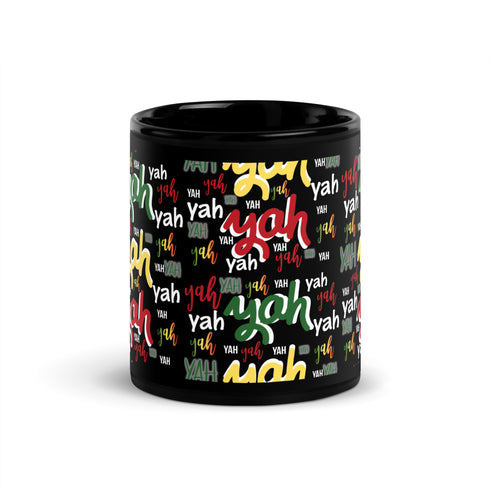 Yah Black Glossy Mug