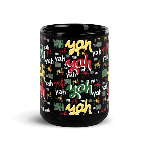 Yah Black Glossy Mug
