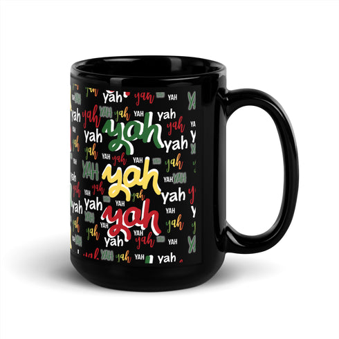 Yah Black Glossy Mug