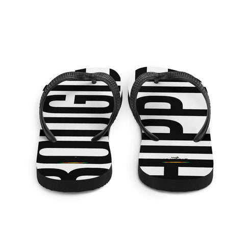Bougie Hippie Black Letters Flip Flops