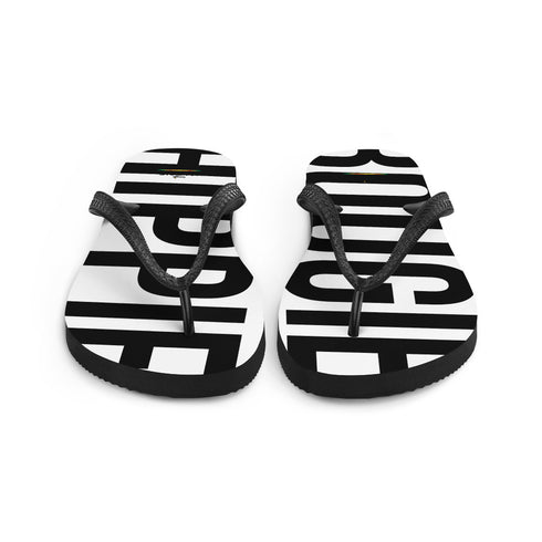 Bougie Hippie Black Letters Flip Flops