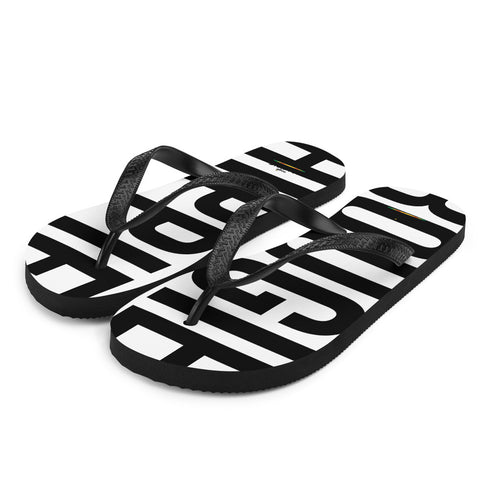 Bougie Hippie Black Letters Flip Flops