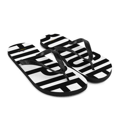 Bougie Hippie Black Letters Flip Flops