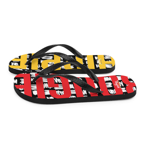 Scratch Patch Red and Yellow Flip-Flops