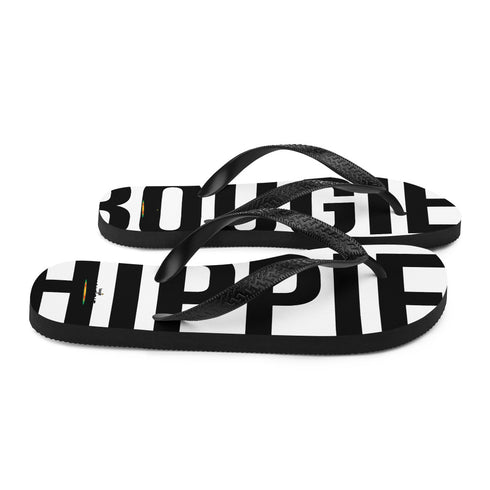 Bougie Hippie Black Letters Flip Flops