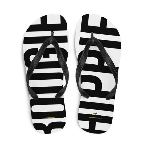 Bougie Hippie Black Letters Flip Flops