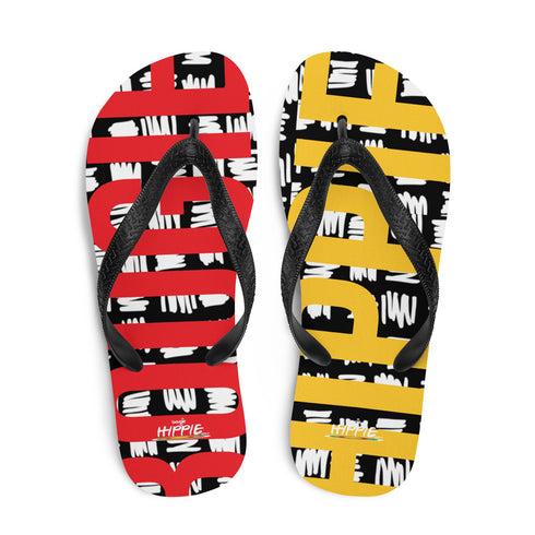 Scratch Patch Red and Yellow Flip-Flops