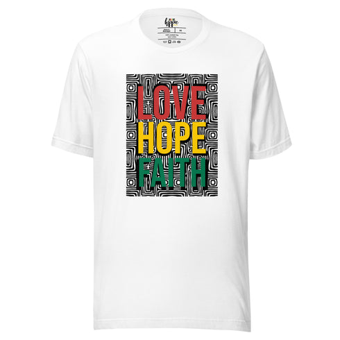 Love Hope Faith Colors Unisex t-shirt
