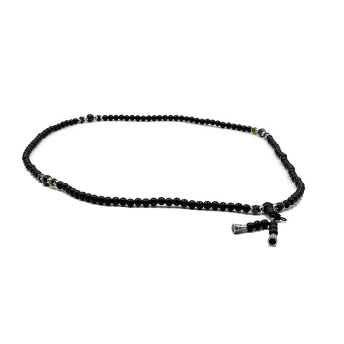 Wrap Black with Golden Tiger Eye Beads Bracelet