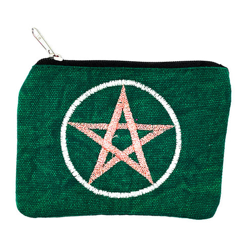 Retro Green Cotton Embroidered Ash Pouch