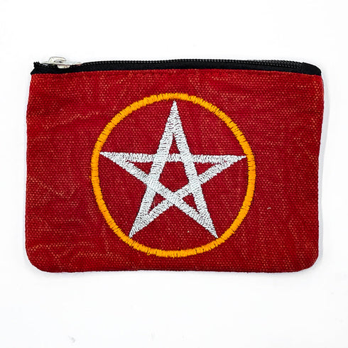 Retro Red Cotton Embroidered Ash Pouch