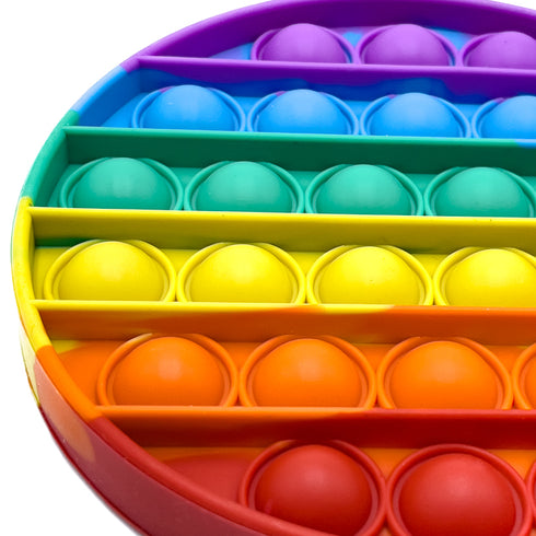 Circular Chakra Rainbow Colored Fidget Sensory Push Pop It Toy