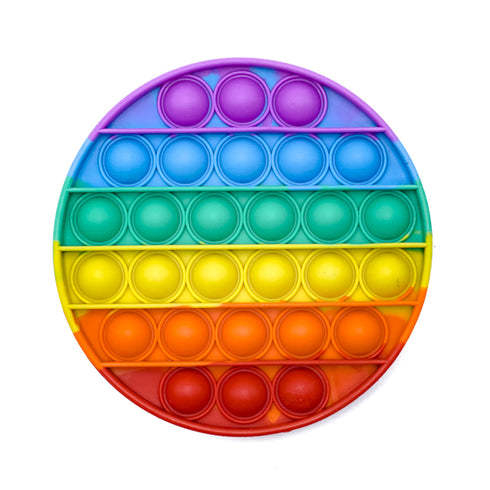 Circular Chakra Rainbow Colored Fidget Sensory Push Pop It Toy