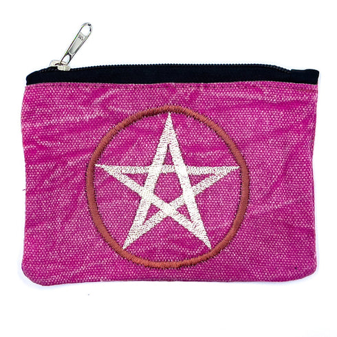 Retro Pink Cotton Embroidered Ash Pouch