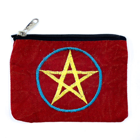 Retro Red Cotton Embroidered Ash Pouch
