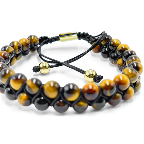 Double Layer Golden Tiger Eye Beaded Bracelet