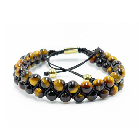 Double Layer Golden Tiger Eye Beaded Bracelet